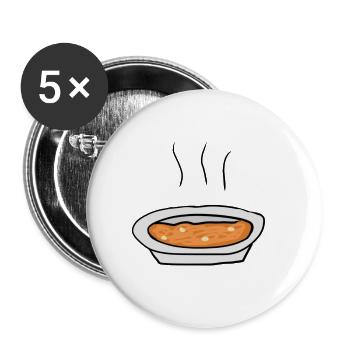 Suppe Essen - Buttons groß 56 mm (5er Pack) - Weiß - Vorne