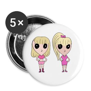 friendship friends - Buttons large 2.2''/56 mm (5-pack) - white - Front