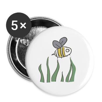 environnement des abeilles - Lot de 5 grands badges (56 mm) - blanc - Devant