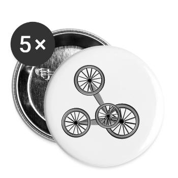 reifen räder werkzeuge symbol linien kreise funkti - Buttons groß 56 mm (5er Pack) - Weiß - Vorne