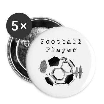 Football Player - joueur de foot cadeau graphique - Lot de 5 grands badges (56 mm) - blanc - Devant