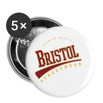 Bristol Angleterre UK College High School Style - Lot de 5 grands badges (56 mm) - blanc - Devant