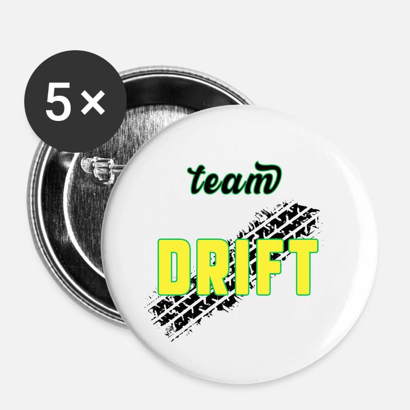 Team DRIFT - Buttons large 2.2''/56 mm (5-pack) - white