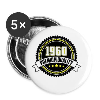 Colors can be changed | 1960 Emblem Premium Quality - Buttons large 2.2''/56 mm (5-pack) - white - Front