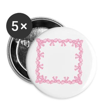 frame square square loop pink - Buttons large 2.2''/56 mm (5-pack) - white - Front