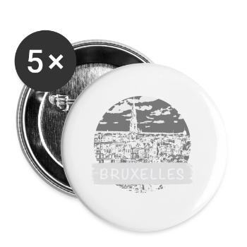 Brussels City - Buttons large 2.2''/56 mm (5-pack) - white - Front