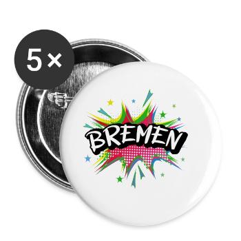 Bremen Germany City Pop Art Comic Art - Buttons large 2.2''/56 mm (5-pack) - white - Front