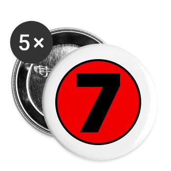 Geburtstag Birthday 7 - Buttons groß 56 mm (5er Pack) - Weiß - Vorne
