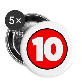 Birthday Birthday 10 - Buttons large 2.2''/56 mm (5-pack) - white - Front