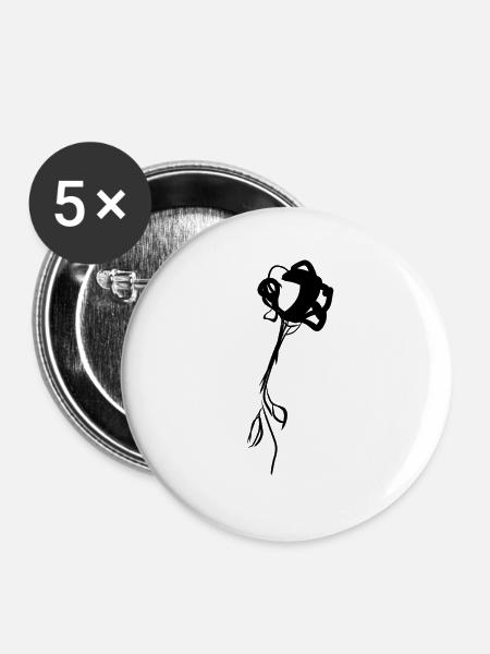 Blume Symbol Pflanze Form - Buttons groß 56 mm (5er Pack) - Weiß