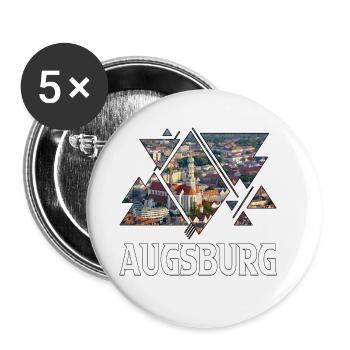 Augsbourg Allemagne Ville Skyline Home Love - Lot de 5 grands badges (56 mm) - blanc - Devant