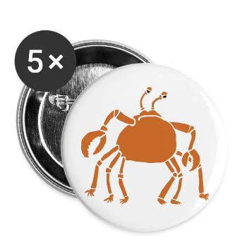 mürrische Krabbe - Buttons groß 56 mm (5er Pack) - Weiß - Vorne