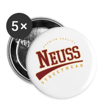 Neuss Germany College High School Style - Buttons large 2.2''/56 mm (5-pack) - white - Front