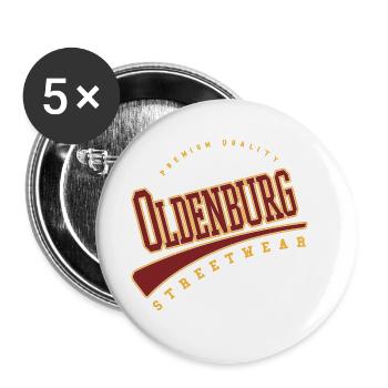 Oldenburg Germany College High School Style - Buttons large 2.2''/56 mm (5-pack) - white - Front