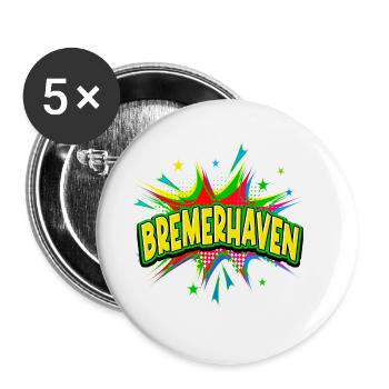 Bremerhaven Germany City Pop Art Comic Art - Buttons large 2.2''/56 mm (5-pack) - white - Front