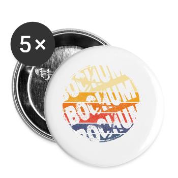 Bochum Deutschland Stadt Vintage Retro Skyline - Buttons groß 56 mm (5er Pack) - Weiß - Vorne