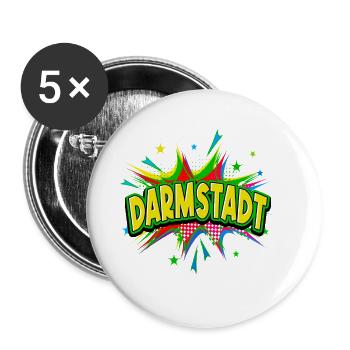 Darmstadt Germany City Pop Art Comic Art - Buttons large 2.2''/56 mm (5-pack) - white - Front