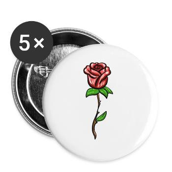 Symbol flower shape plant red - Buttons large 2.2''/56 mm (5-pack) - white - Front