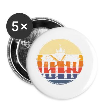 Berlin Germany City Skyline Vintage Retro - Buttons large 2.2''/56 mm (5-pack) - white - Front