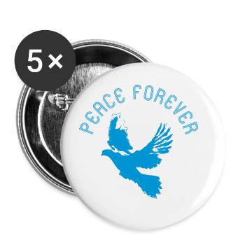 Taube Peace Forever - Buttons groß 56 mm (5er Pack) - Weiß - Vorne