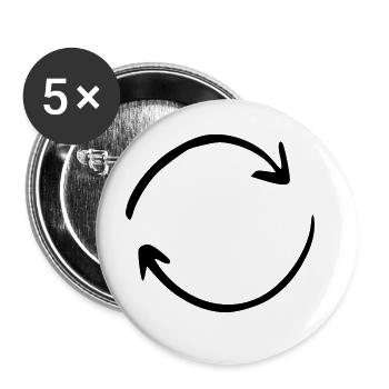 Arrow drawing sketch black - Buttons large 2.2''/56 mm (5-pack) - white - Front