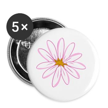 rosa blume symbol blüte - Buttons groß 56 mm (5er Pack) - Weiß - Vorne