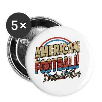 American Football Vintage Retro Spieler USA Sport - Buttons groß 56 mm (5er Pack) - Weiß - Vorne