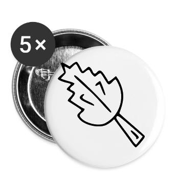 Plant drawing nature sketch black - Buttons large 2.2''/56 mm (5-pack) - white - Front