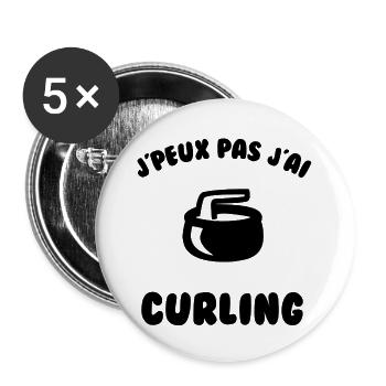 J’peux pas j’ai curling - Lot de 5 grands badges (56 mm) - blanc - Devant