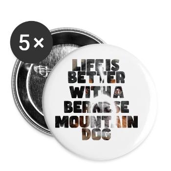 Bernese Mountain Dog - Buttons large 2.2''/56 mm (5-pack) - white - Front