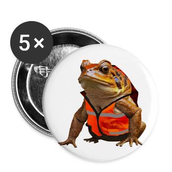 Don't be a frog and use your safety vest - Buttons large 2.2''/56 mm (5-pack) - white - Front