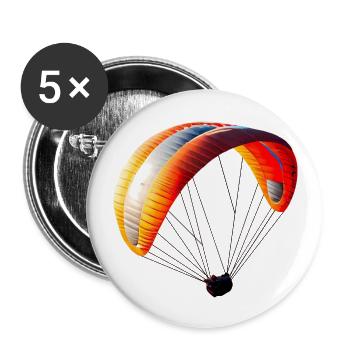 Profitez de la liberté du parapente - Lot de 5 grands badges (56 mm) - blanc - Devant