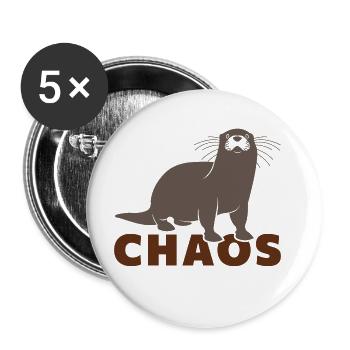 Otter Chaos - Buttons large 2.2''/56 mm (5-pack) - white - Front