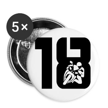 18 Motorcycle Biker - Buttons large 2.2''/56 mm (5-pack) - white - Front