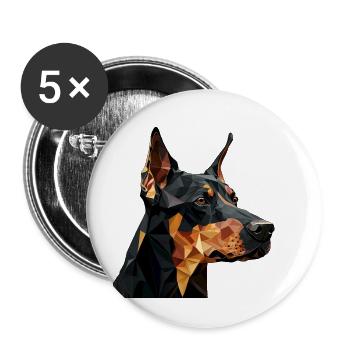 DOBERMAN - Buttons large 2.2''/56 mm (5-pack) - white - Front