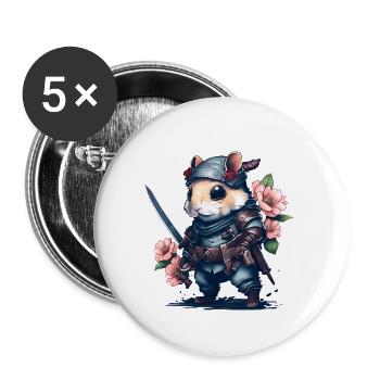 The ninja hamster – incredible and unforgettable - Buttons large 2.2''/56 mm (5-pack) - white - Front