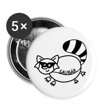 Anti-Zoo Saubär - Buttons large 2.2''/56 mm (5-pack) - white - Front