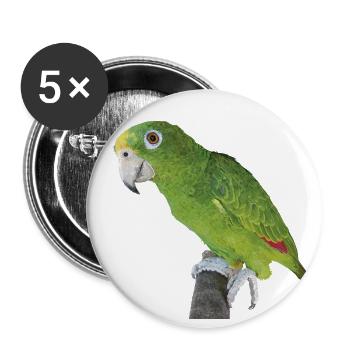 The Amazonian royal parrot - Buttons large 2.2''/56 mm (5-pack) - white - Front
