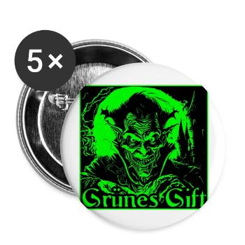 Dracula, grünes Gift - Buttons groß 56 mm (5er Pack) - Weiß - Vorne