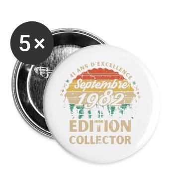 41 ans Septembre 1982 édition collector - Lot de 5 grands badges (56 mm) - blanc - Devant
