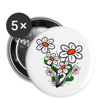 daisies, daisies, flower tendril, flower, flowery - Buttons large 2.2''/56 mm (5-pack) - white - Front