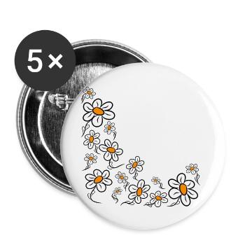 Daisies Daisies Flower Vine Flower Floral - Buttons large 2.2''/56 mm (5-pack) - white - Front