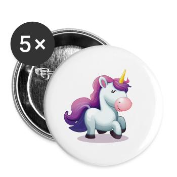 Unicorn - Buttons large 2.2''/56 mm (5-pack) - white - Front