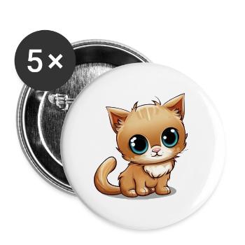 Kittens - Buttons large 2.2''/56 mm (5-pack) - white - Front