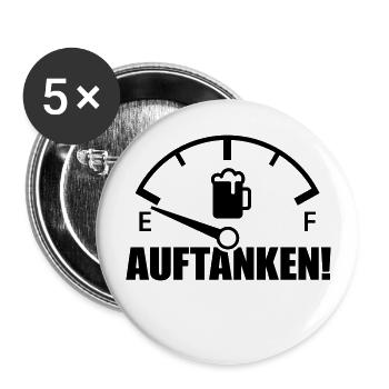 Bier auftanken Tacho - Buttons groß 56 mm (5er Pack) - Weiß - Vorne