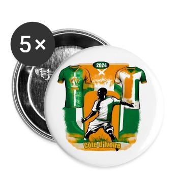Radiant Ivory Coast - Buttons large 2.2''/56 mm (5-pack) - white - Front