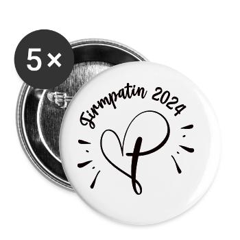 Firmpatin Firmung 2024 Patentante Godi Firmgodi 24 - Buttons groß 56 mm (5er Pack) - Weiß - Vorne