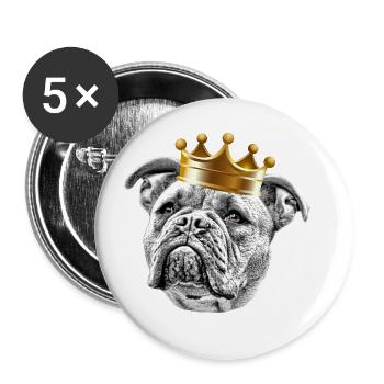 Bulldog Old English Bulldog Dog Dogs - Buttons large 2.2''/56 mm (5-pack) - white - Front