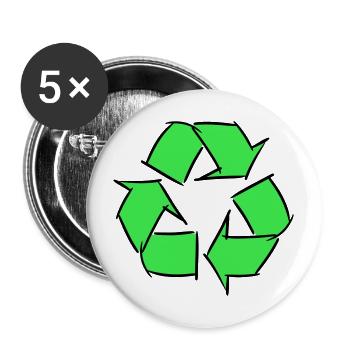 Icône recyclée, dessin décoratif, personnalisable. - Lot de 5 grands badges (56 mm) - blanc - Devant