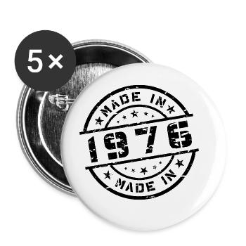 Year of Birth Birthday Born In - Made in 1976 - Buttons large 2.2''/56 mm (5-pack) - white - Front